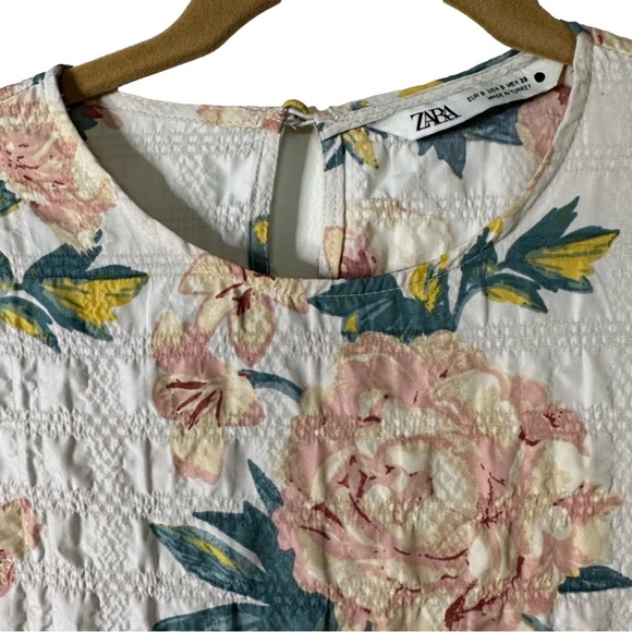 Zara Floral long sleeve  dress size SMALL - Picture 4 of 6